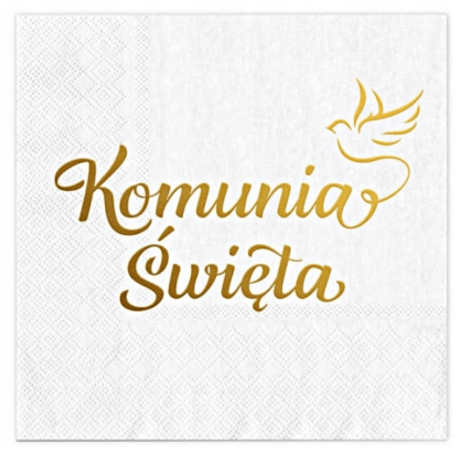 SERWETKI KOMUNIA ŚWIĘTA GOŁĄB 10szt PP
