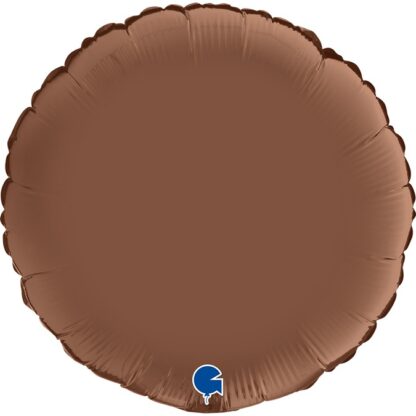 BALON FOLIOWY OKRĄGŁY CZEKOLADOWY SATYNA 45cm