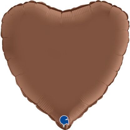 BALON FOLIOWY SERCE CZEKOLADA SATYNA 45cm