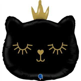 BALON FOLIOWY KOT PRINCESS CZARNY 26”