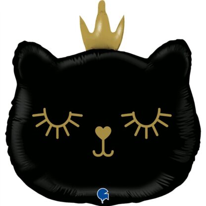 BALON FOLIOWY KOT PRINCESS CZARNY 26”
