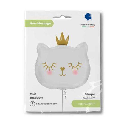 BALON FOLIOWY KOT PRINCESS BIAŁY 26” - obrazek 2