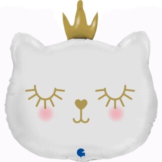 BALON FOLIOWY KOT PRINCESS BIAŁY 26”