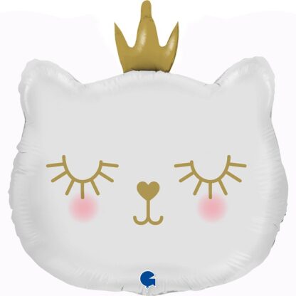 BALON FOLIOWY KOT PRINCESS BIAŁY 26”