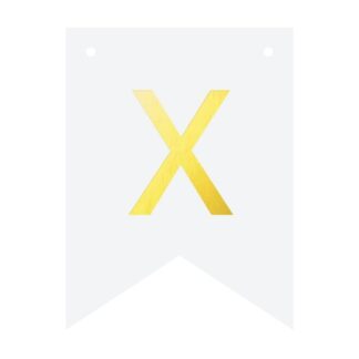 FLAGIETKA LITERA “X” DO BANERU DIY / BIAŁO-ZŁOTA /16cm