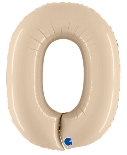 balon CYFRA 0 100cm SATYNA KREM