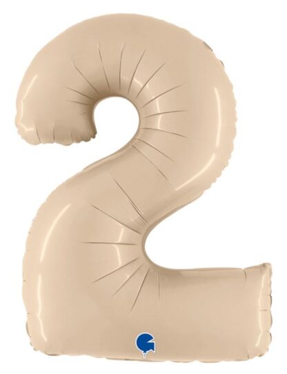 balon CYFRA 2 100cm SATYNA KREM