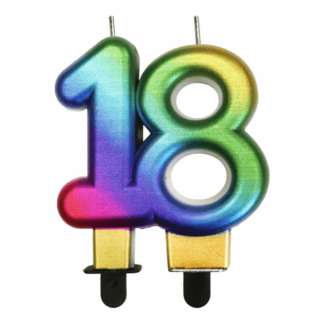 ŚWIECZKA CYFRA 18 TĘCZOWA