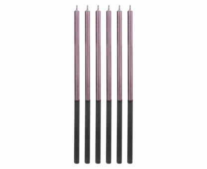 ŚWIECZKI PLATINUM FIOLETOWE 6szt 14cm