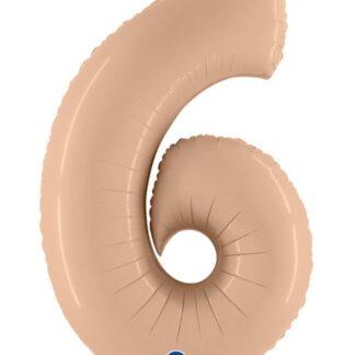 BALON FOLIOWY CYFRA 6 CIELISTY SATYNA 100cm