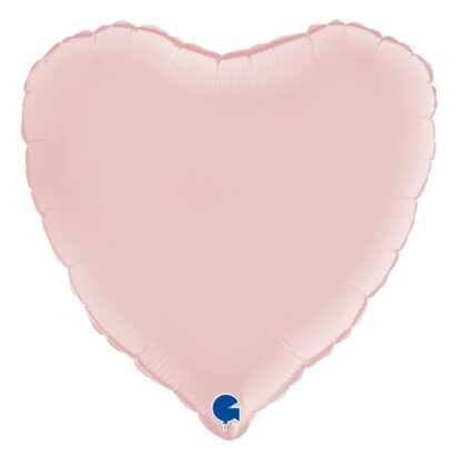 BALON SERCE PASTELOWY RÓŻOWY SATYNA 45cm