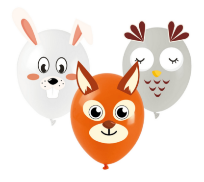 BALONY LEŚNE ZWIERZĄTKA DIY 5szt