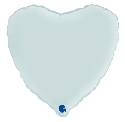 BALON SERCE PASTELOWY NIEBIESKI SATYNA 45cm