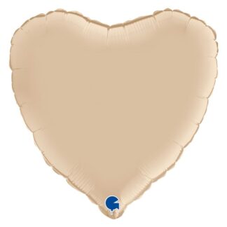 BALON SERCE KREMOWY SATYNA 45cm