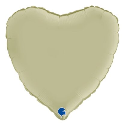BALON SERCE OLIWKOWY SATYNA 45cm