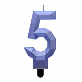 ŚWIECZKA 5 DIAMENT NIEBIESKA METALIK