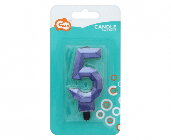 ŚWIECZKA 5 DIAMENT NIEBIESKA METALIK - obrazek 2