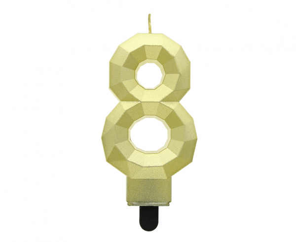 ŚWIECZKA 8 DIAMENT ZŁOTA METALIK