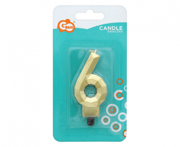 ŚWIECZKA 6 DIAMENT ZŁOTA METALIK - obrazek 2