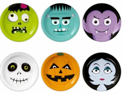 TALERZYKI HALLOWEEN MIX KOLOR 18cm 6szt