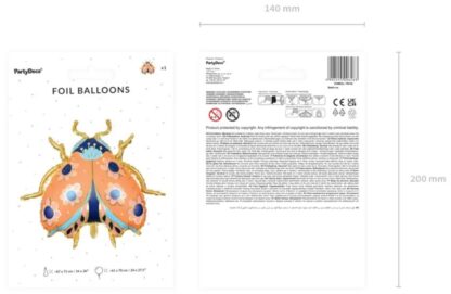 BALON FOLIOWY BIEDRONKA W KWIATY 87x75cm - obrazek 3