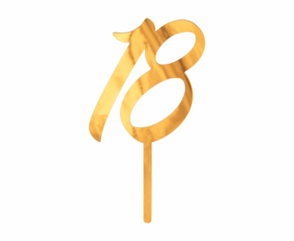 TOPPER AKRYLOWY "18" ZŁOTY