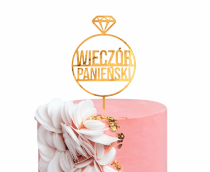 TOPPER AKRYLOWY WIECZÓR PANIEŃSKI ZŁOTY - obrazek 2