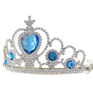 TIARA KSIĘŻNICZKI SREBRNA NIEBIESKIE KAMYCZKI