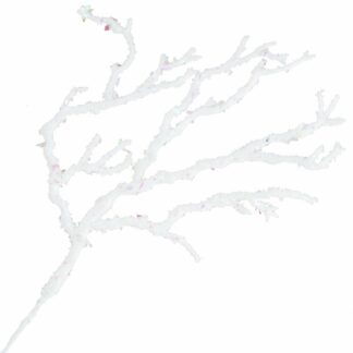 GAŁĄZKA BIAŁA BROKATOWA ZB37-WH 25cm