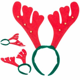 OPASKA ROGI RENIFERA DZWONECZKI CZERWONA