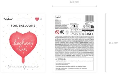 BALON FOLIOWY SERCE KOCHAM CIĘ 45cm - obrazek 3