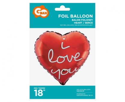 BALON FOLIOWY SERCE I LOVE YOU 18” - obrazek 2