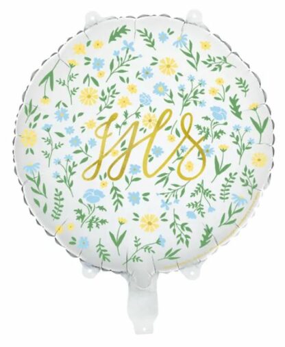 BALON FOLIOWY IHS KWIATY KOŁO 45cm