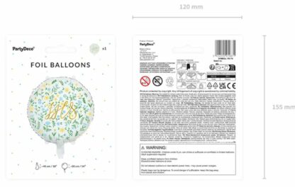 BALON FOLIOWY IHS KWIATY KOŁO 45cm - obrazek 3