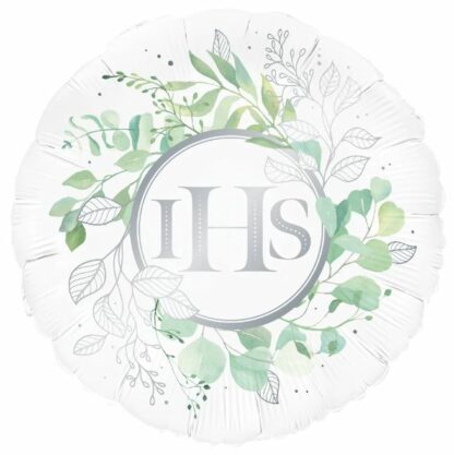 BALON FOLIOWY IHS SREBRNY BOHO KOŁO 45cm