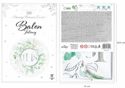 BALON FOLIOWY IHS SREBRNY BOHO KOŁO 45cm - obrazek 3