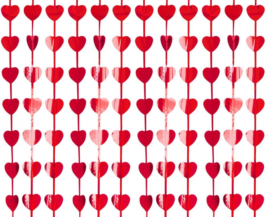 KURTYNA SERCA CZERWONE 1x2m