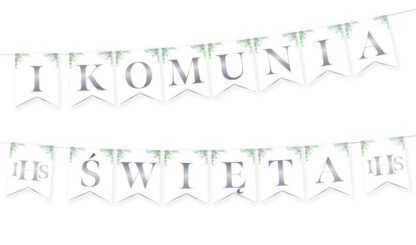 BANER I KOMUNIA ŚWIĘTA SREBRNA BOHO 240cm