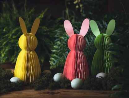 DEKORACJA PAPIEROWA KRÓLIK RÓŻOWY 30cm - obrazek 3