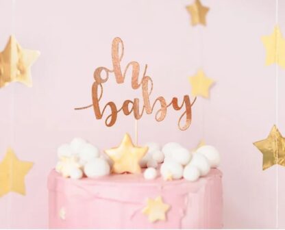 TOPPER NA TORT OH BABY ROSE GOLD - obrazek 2