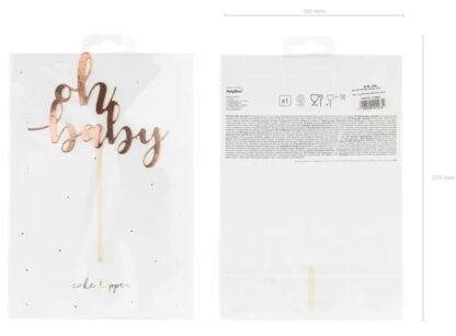 TOPPER NA TORT OH BABY ROSE GOLD - obrazek 3