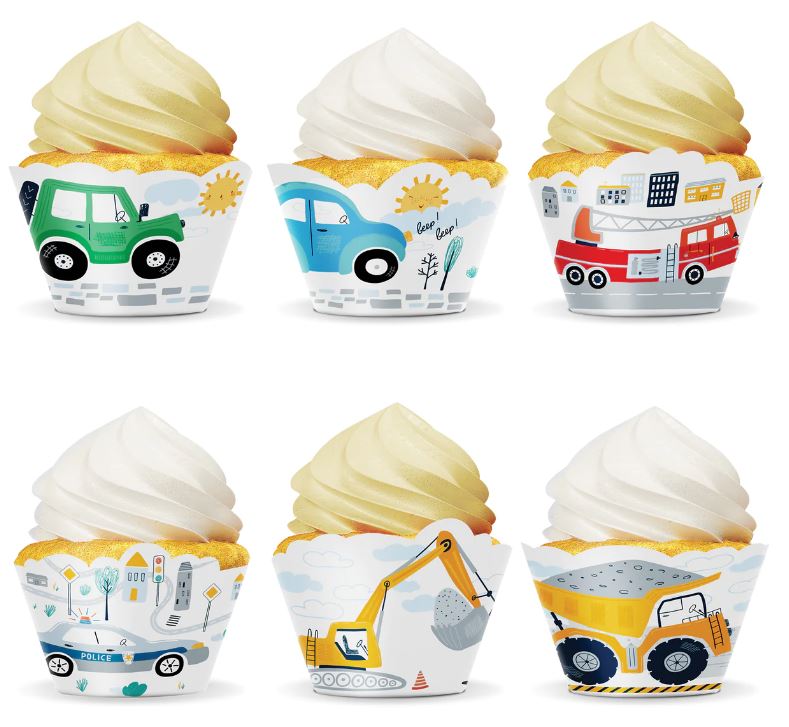 PAPILOTKI DO MUFFINEK AUTA 6szt