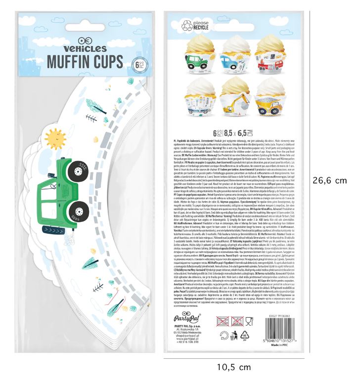 PAPILOTKI DO MUFFINEK AUTA 6szt - obrazek 4