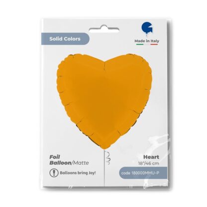 BALON SERCE SATIN MUSZTARDOWY 45cm - obrazek 2