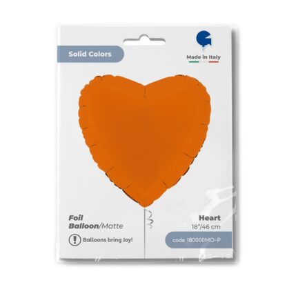 BALON FOLIOWY SERCE SATIN ORANGE 45cm - obrazek 2