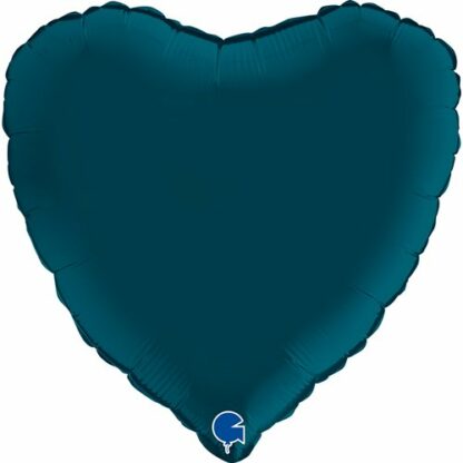 BALON FOLIOWY SERCE SATIN MORSKI 45cm