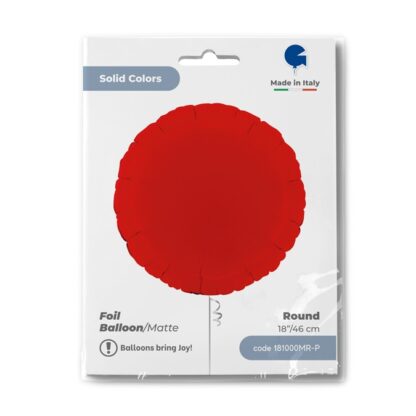 BALON FOLIOWY KOŁO SATIN CZERWONY 45cm - obrazek 2