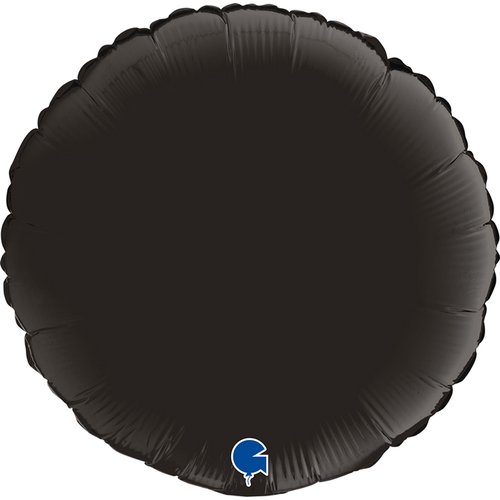 BALON FOLIOWY KOŁO SATIN CZARNY 45cm