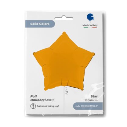 BALON GWIAZDA SATIN MUSZTARDOWY 45cm - obrazek 2