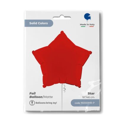 BALON FOLIOWY GWIAZDKA SATIN CZERWONY 45cm - obrazek 2